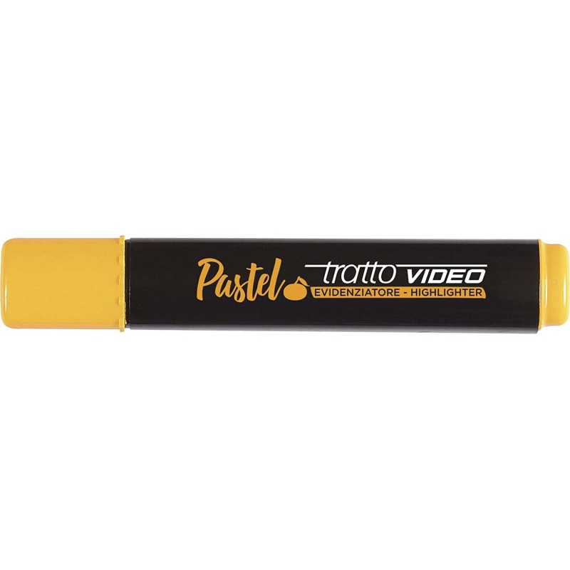 Tratto Video Pennarello Pastello Fluorescente - Punta a Scalpello - Inchiostro ad Acqua - Asciugatura Rapida - Colore Arancione