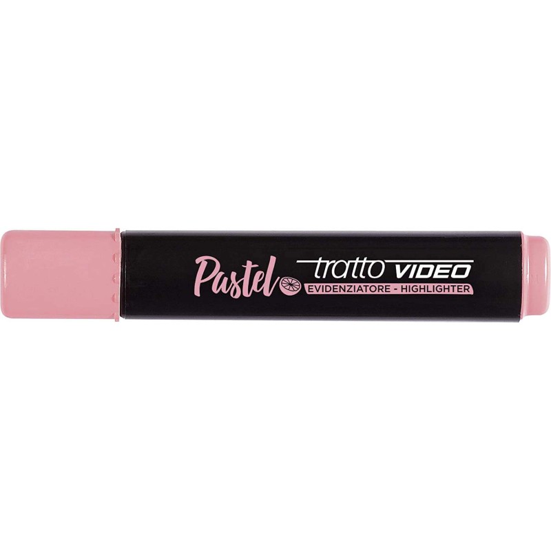 Tratto Video Pennarello Pastello Fluorescente - Punta a Scalpello - Inchiostro ad Acqua - Asciugatura Rapida - Colore Rosa Pompe