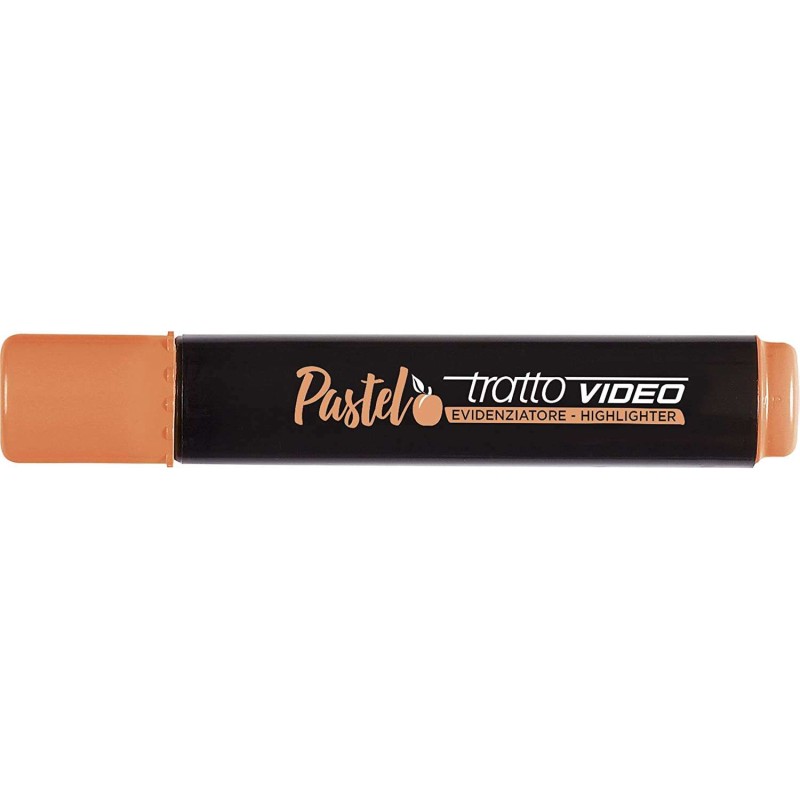 Tratto Video Pennarello Pastello Fluorescente - Punta a Scalpello - Inchiostro ad Acqua - Asciugatura Rapida - Colore Arancione
