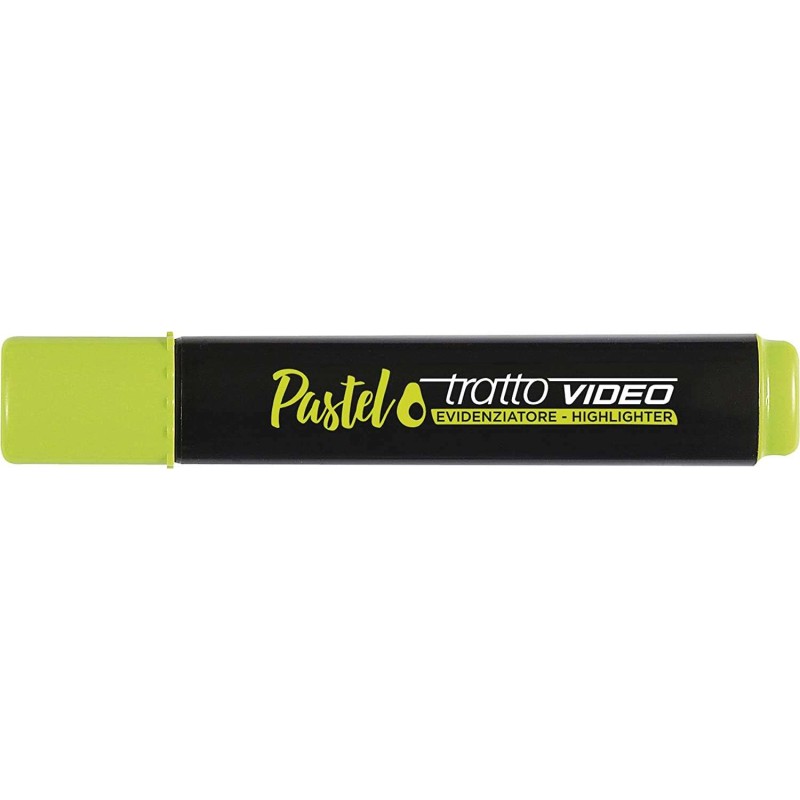 Tratto Video Pennarello Pastello Fluorescente - Punta a Scalpello - Inchiostro ad Acqua - Asciugatura Rapida - Colore Verde Avoc