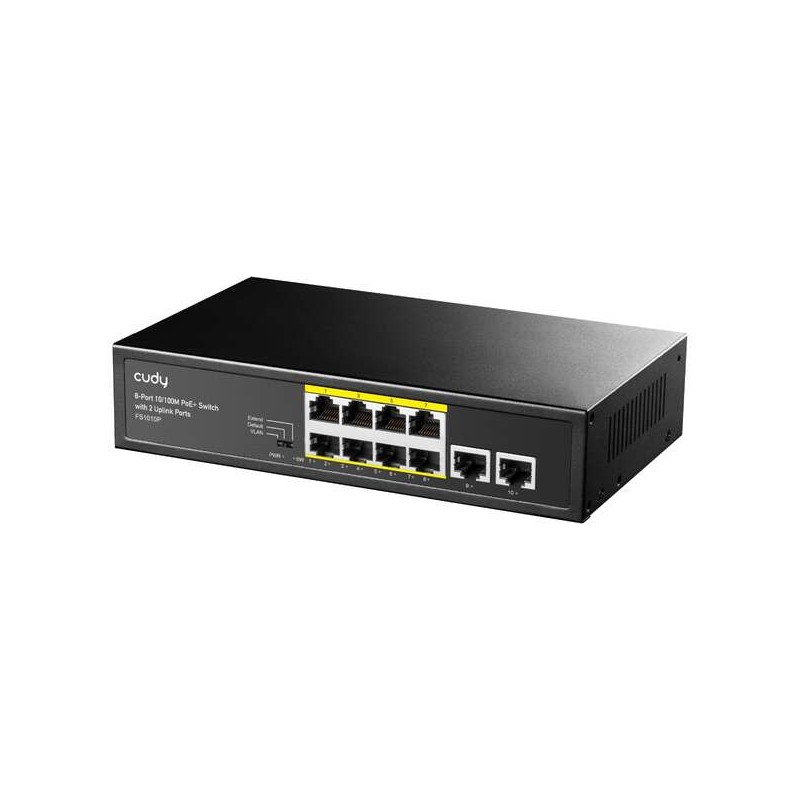 Switch PoE+ a 8 porte 10/100M Cudy FS1010P con 2 porte Uplink