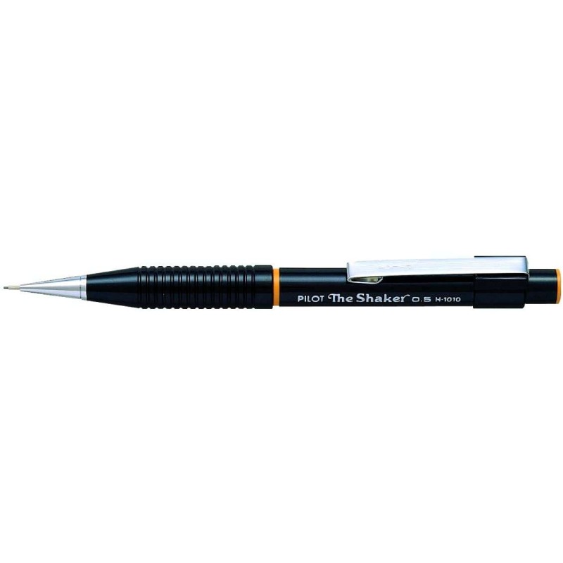 Portamine Pilot The Shaker H-1010 - Mina da 0.5 mm - Punta in metallo retrattile - Clip in metallo - Colore nero