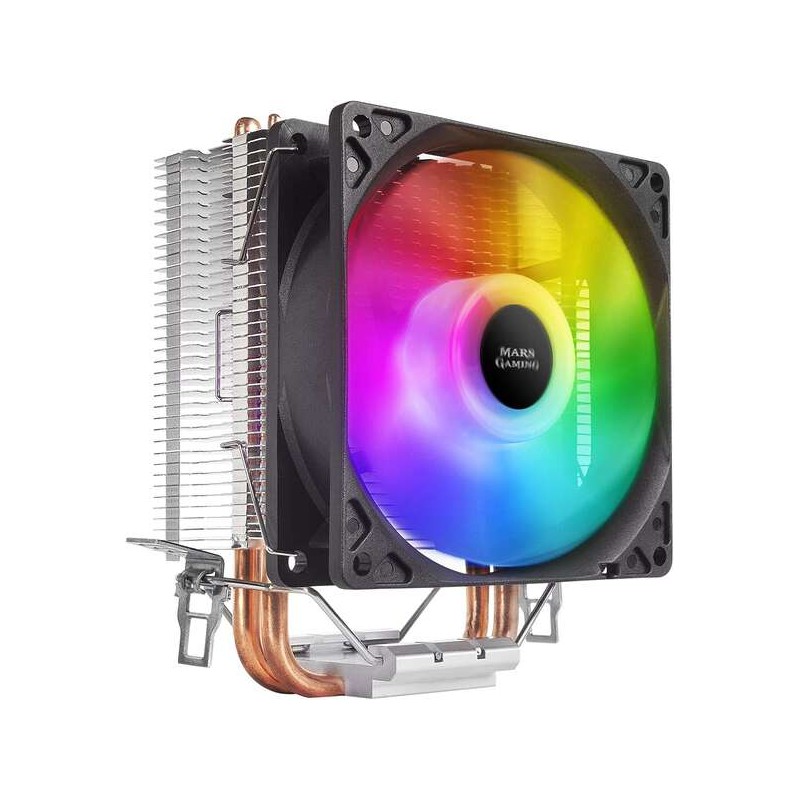 Ventola CPU Mars Gaming da 90 mm con dissipatore di calore - Illuminazione RGB - Fino a 130 W - Velocità max. 2200 giri/min - 2