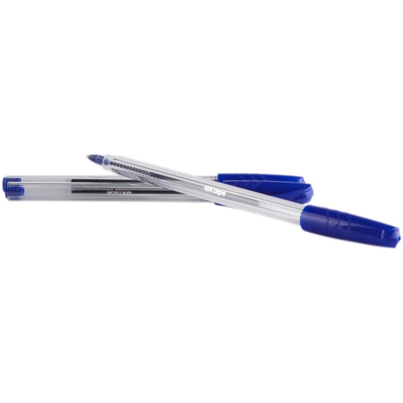 MKtape Confezione da 36 penne a sfera triangolari - Punta rotonda da 1.0 mm - Scrittura fluida - Colore blu