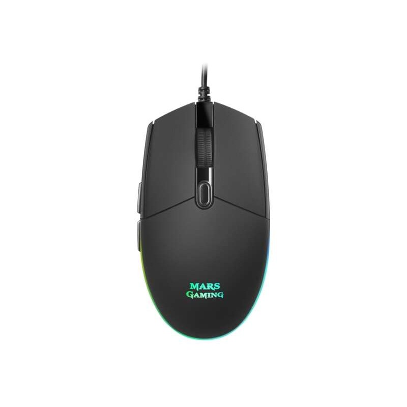 Mouse da gioco USB Mars Gaming MMG 3200 dpi - 6 pulsanti - Illuminazione LED RGB - Utilizzo per destrimani - Cavo da 1.60 m