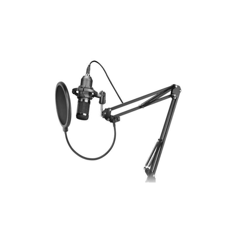 Mars Gaming MMICPRO Microfono USB cardioide con braccio estensibile per lo streaming - Supporto antivibrazione - Cavo da 2.50 m