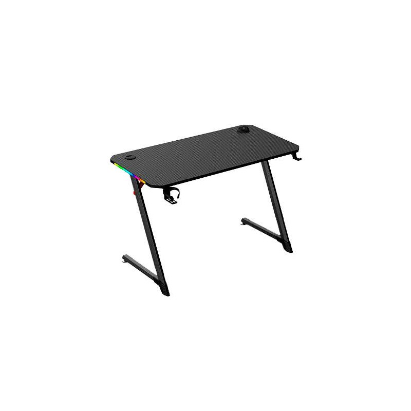 Tavolo da Gaming Muvip PRO1700 con Laminato in Fibra di Carbonio - Luce RGB - Portabicchieri e Gancio per Cuffie