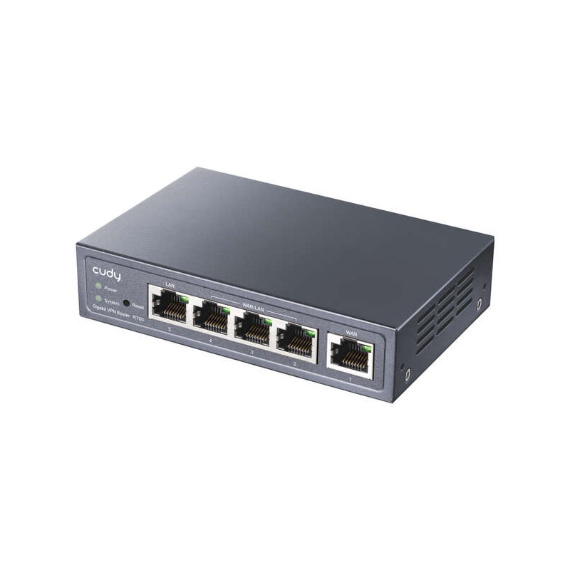 Router VPN WiFi Cudy R700 AC1200 - 1 porta WAN Gigabit - 3 porte WAN/LAN Gigabit - 1 porta LAN Gigabit