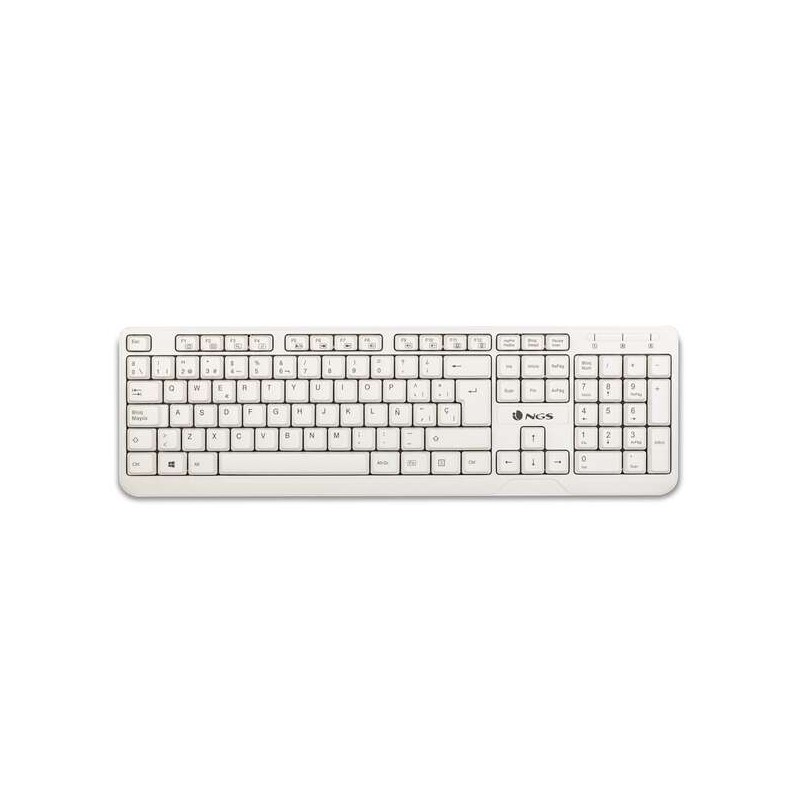 Tastiera USB NGS Spike - 12 tasti multimediali - Cavo da 1.40 m - Colore bianco