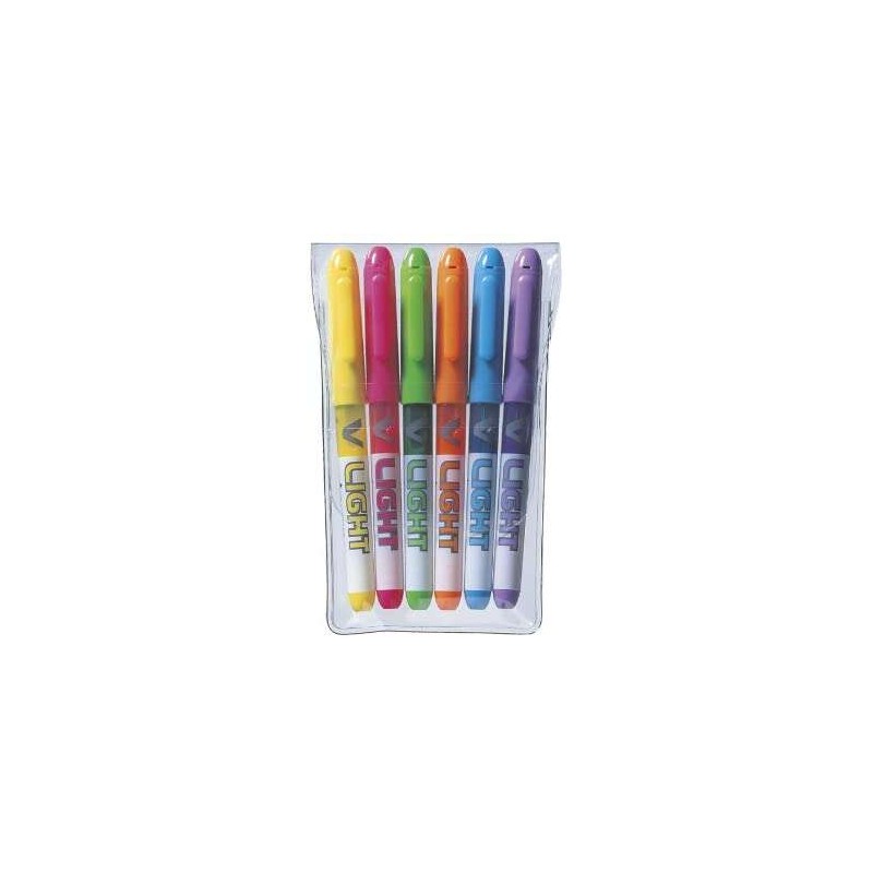 Confezione pilota da 6 pennarelli V-Light - Punta a scalpello da 3.60 mm - Corsa da 3.30 mm - Colori assortiti