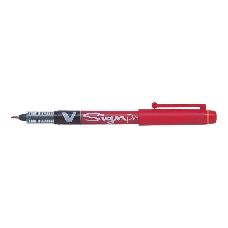 Pennarello Pilot V-Sign Punta Fine - Punta Fine da 2 mm - Tratto 0.6 mm - Colore Rosso