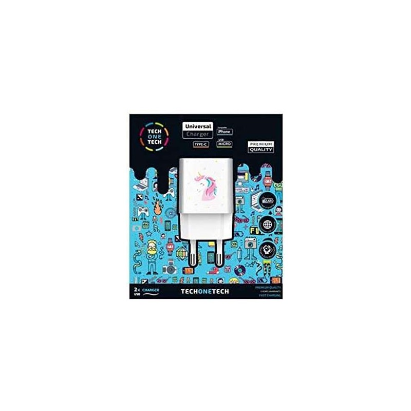 Caricatore da parete doppio USB-A TechOneTech Unicorn Dream - Prestazioni elevate