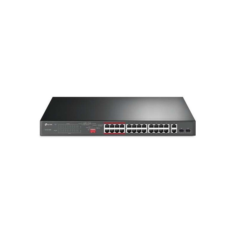 Switch TP-Link 24 porte 10/100Mbps + 2 porte Gigabit PoE+ - Non gestibile - Modalità Isolamento/Priorità - Plug e Play
