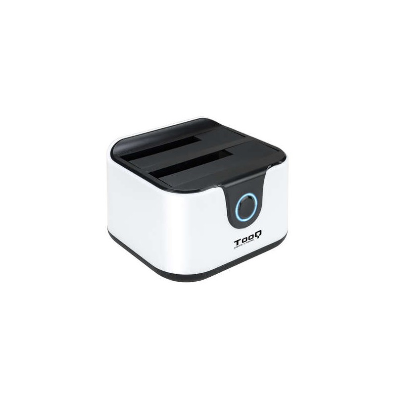 Tooq Docking Station USB 3.0 - HDD/SSD 2.5. 3.5 SATA I.II.III - Pulsante Clonazione - Backup - Colore Bianco/Nero