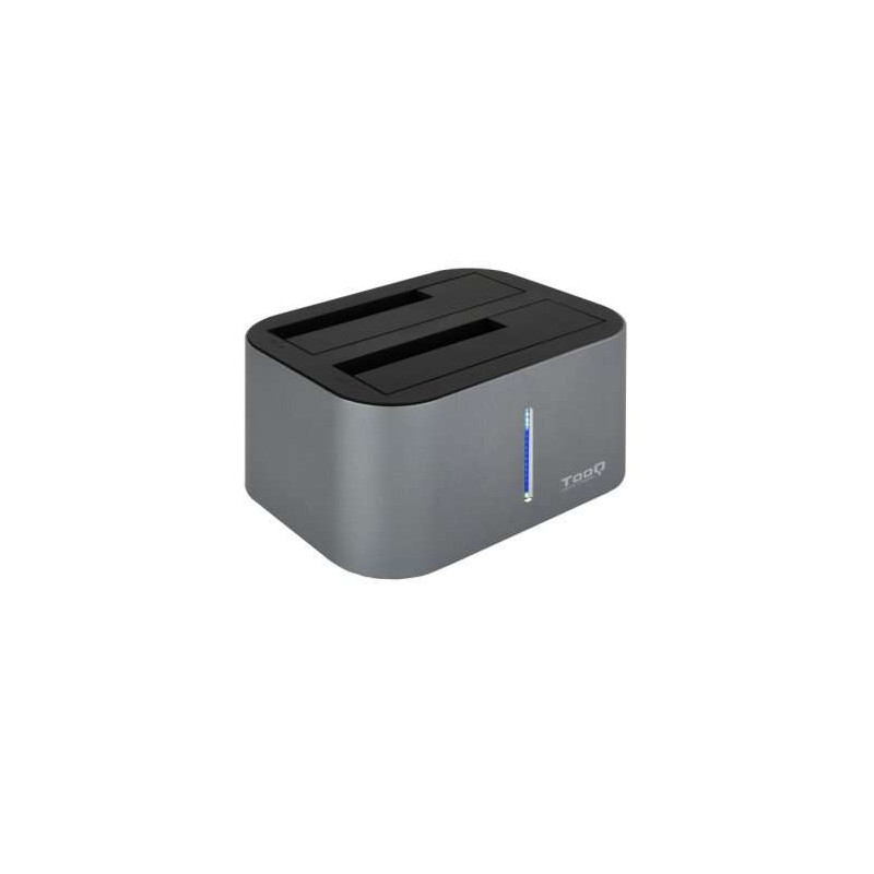 Tooq Docking Station USB 3.0/3.1 Gen 1 - HDD/SSD 2.5. 3.5 SATA - Pulsante Clonazione - Colore Grigio/Nero