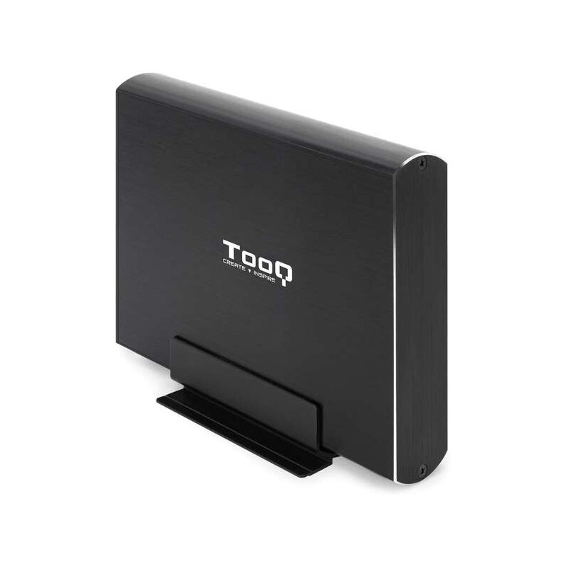 Tooq Contenitore per HDD esterno da 3.5 SATA USB 3.0/3.1 Gen1 con supporto - Nero