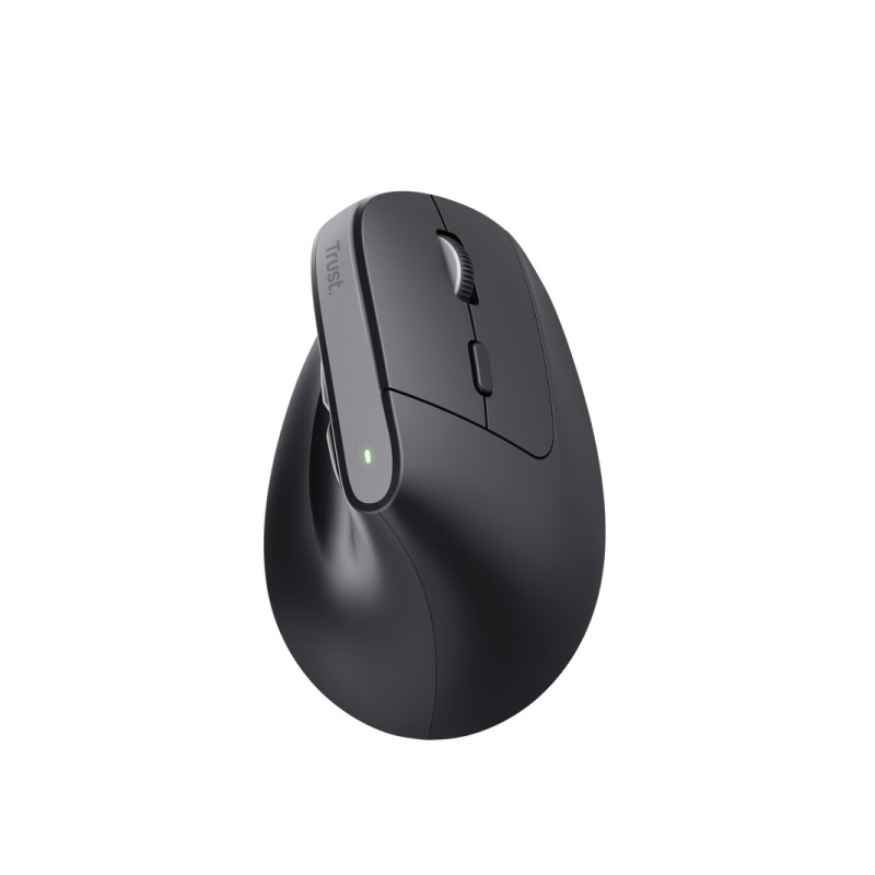 Mouse ergonomico wireless ricaricabile Trust Bayo+ - 2400 dpi - 6 pulsanti - Colore nero