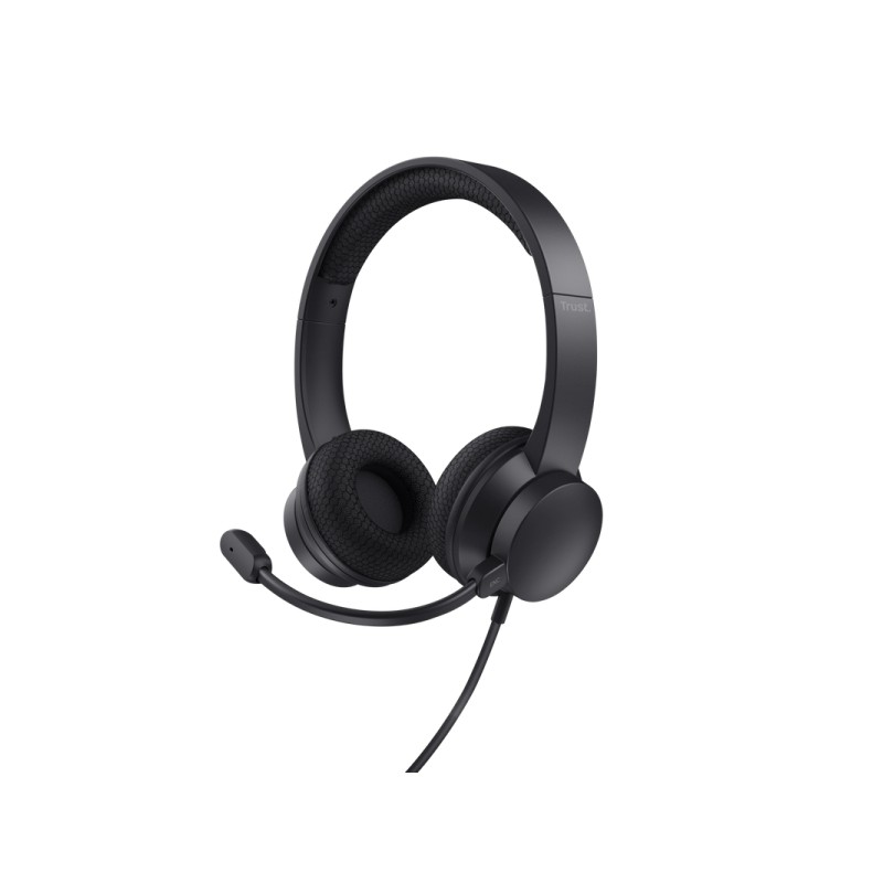Cuffie USB sovraurali Trust con microfono - Cancellazione del rumore - Archetto regolabile - Connessione USB e USB-C