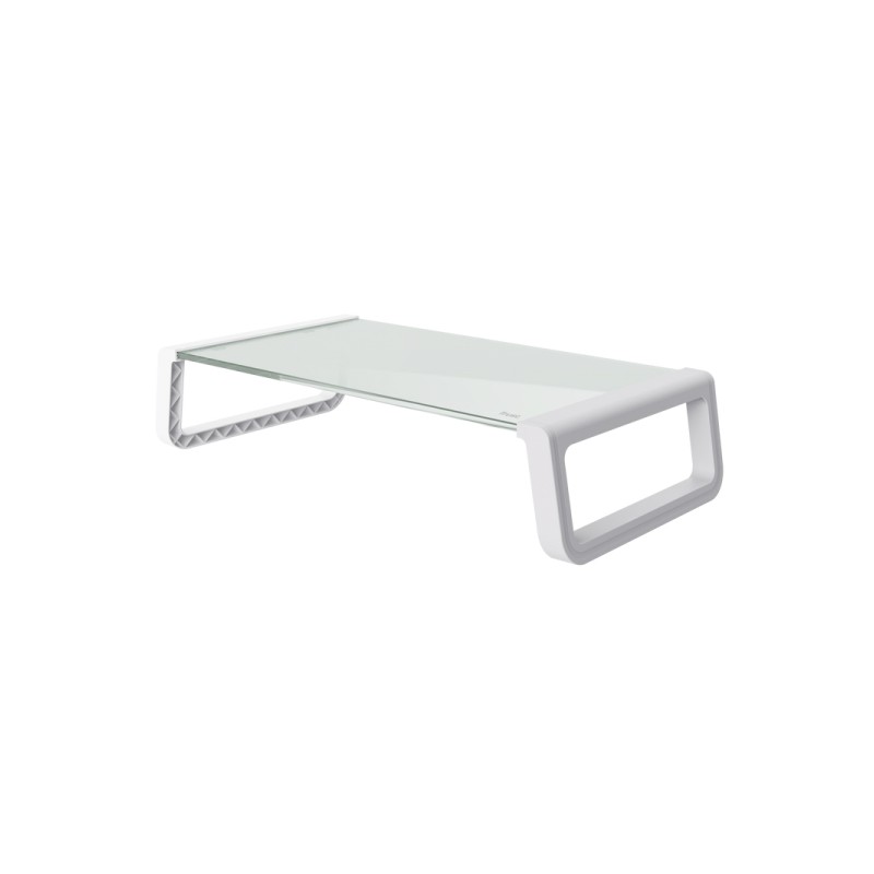 Supporto per monitor Trust in vetro temperato: ergonomico e organizer: solleva il tuo laptop o monitor per avere più spazio
