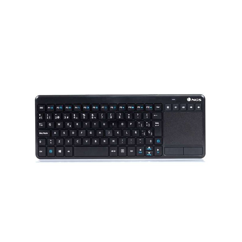 Tastiera multimediale wireless NGS TV Warrior con touchpad da 2.4 GHz - nera