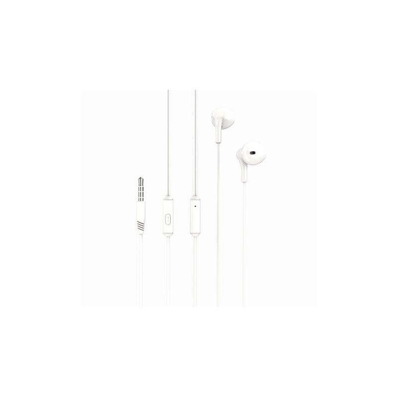 Cuffie musicali XO EP39 con microfono - Cavo da 1.2 m - Pulsante di controllo - Colore bianco