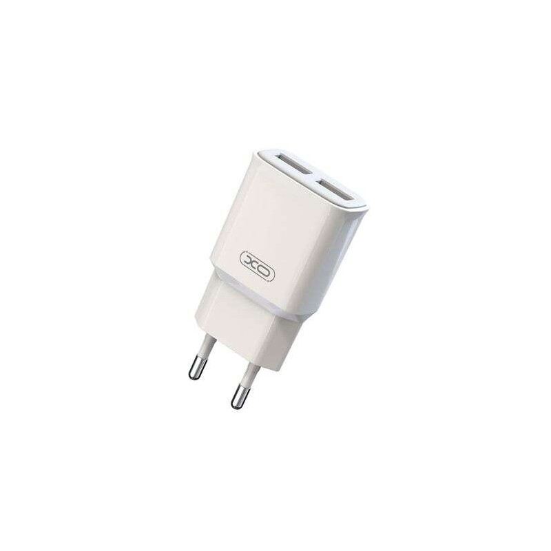 Caricabatteria da rete due porte USB 2.4A bianco