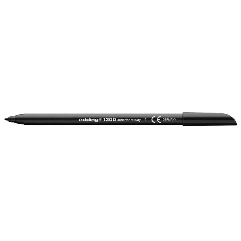 Pennarello Edding 1200 - Punta Tonda - Linea compresa tra 0.5 e 1 mm. - Inchiostro a base d'acqua - Colore nero