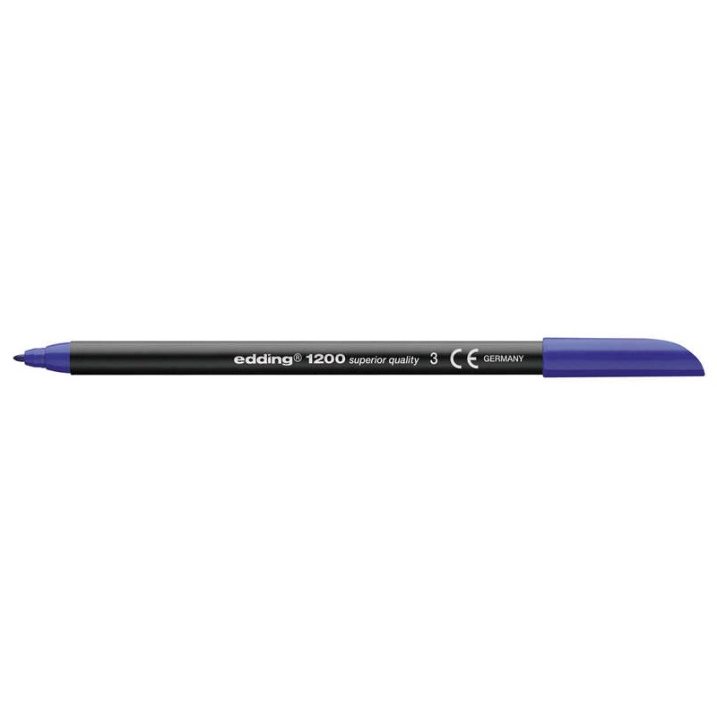 Pennarello Edding 1200 - Punta Tonda - Linea compresa tra 0.5 e 1 mm. - Inchiostro a base d'acqua - Colore blu