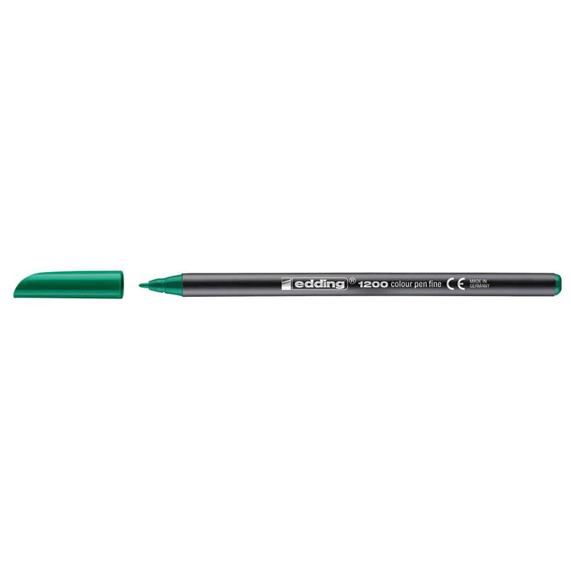 Pennarello Edding 1200 - Punta Tonda - Linea tra 0.5 e 1 mm. - Inchiostro a base d'acqua - Colore verde