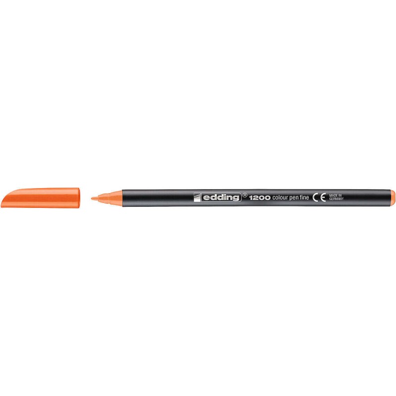 Pennarello Edding 1200 - Punta Tonda - Linea da 1 mm - Inchiostro a base d'acqua - Colore arancione