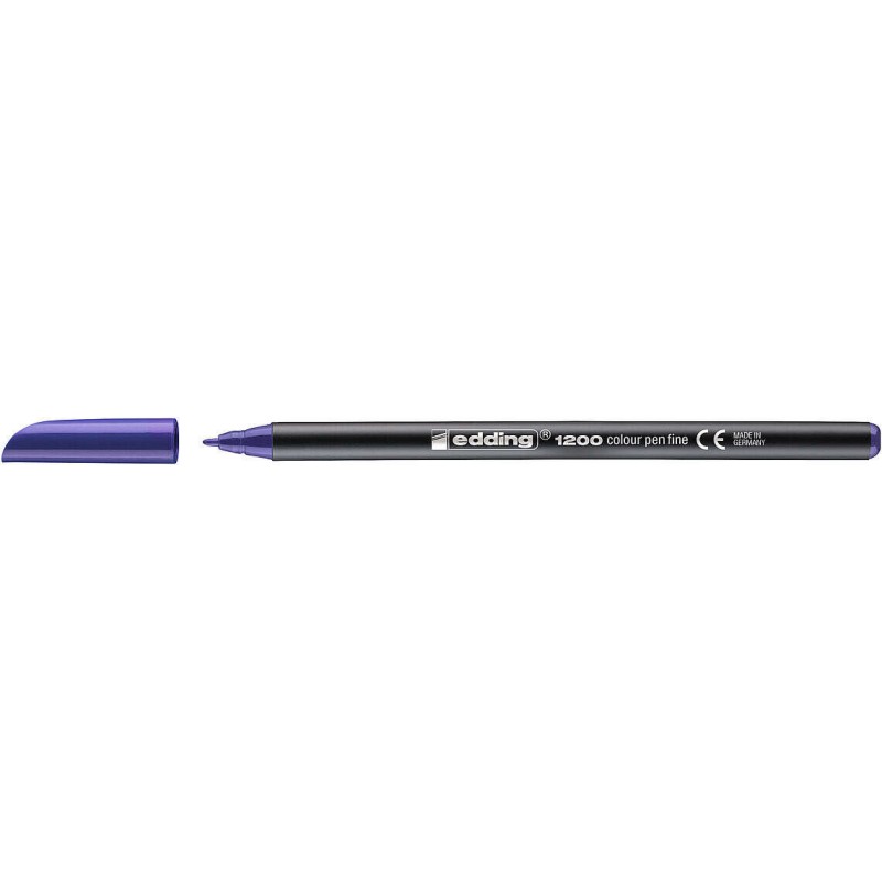 Pennarello Edding 1200 - Punta Tonda - Tratto 1 mm - Inchiostro a base d'acqua - Colore viola