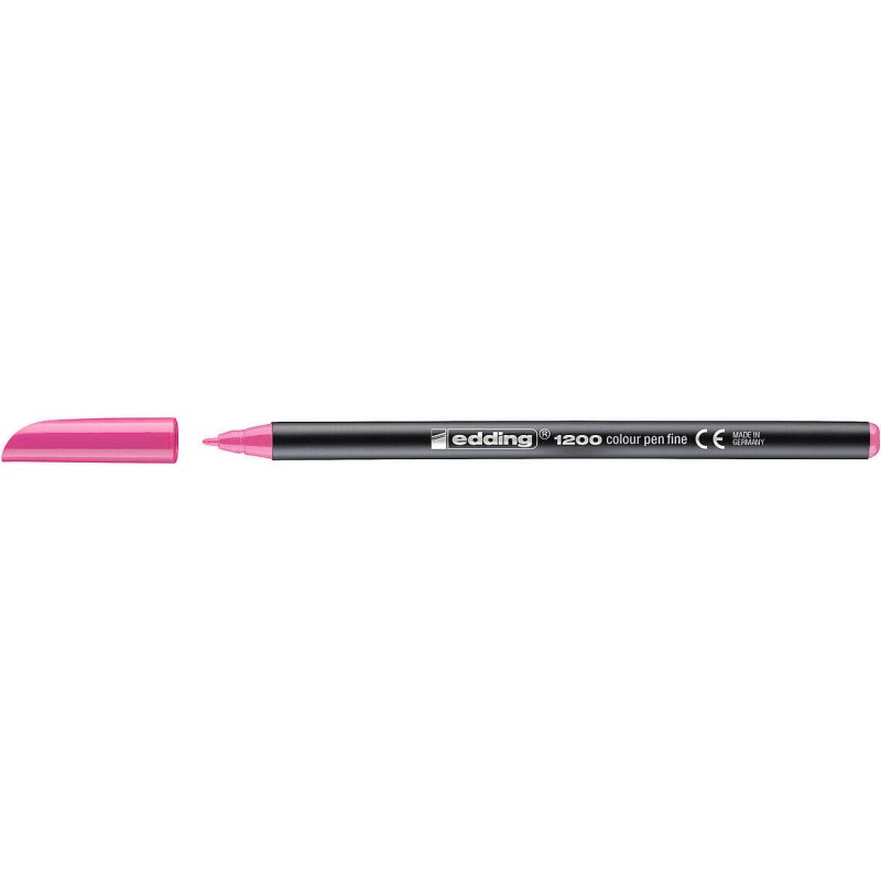 Pennarello Edding 1200 - Punta rotonda - Tratto 1 mm - Inchiostro a base d'acqua - Colore rosa