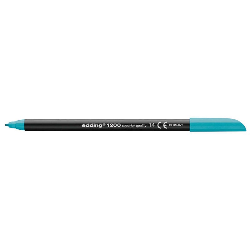 Pennarello Edding 1200 - Punta Tonda - Linea compresa tra 0.5 e 1 mm. - Inchiostro a base d'acqua - Colore blu turchese