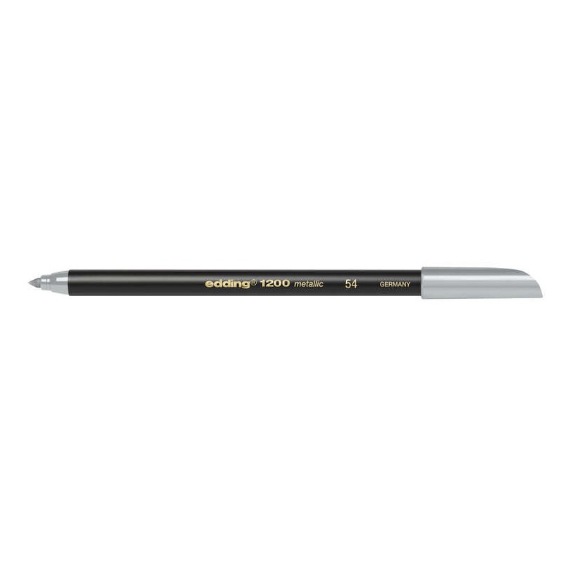 Pennarello Edding 1200 - Punta rotonda - Tratto 1 mm - Inchiostro a base d'acqua - Colore argento