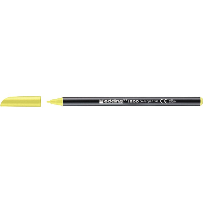 Pennarello Edding 1200 - Punta Rotonda - Linea da 1 mm - Inchiostro a base d'acqua - Colore Giallo Neon