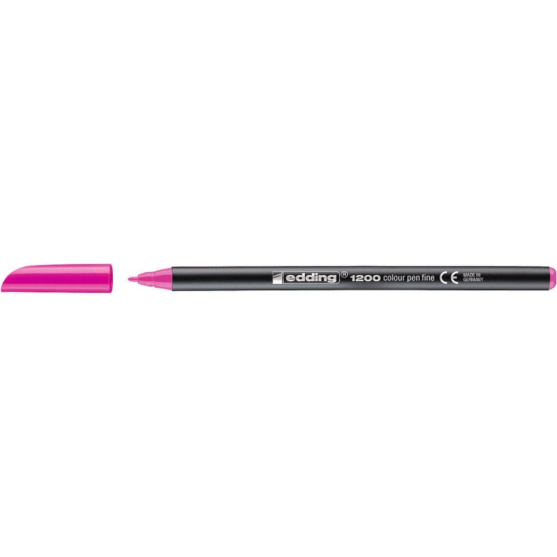 Pennarello Edding 1200 - Punta rotonda - Tratto 1 mm - Inchiostro a base d'acqua - Colore rosa neon