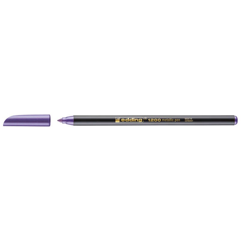 Pennarello Edding 1200 - Punta Tonda - Linea da 1 mm - Inchiostro a base d'acqua - Colore viola metallizzato