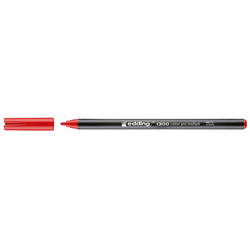 Pennarello Edding 1300 - Punta rotonda - Tratto 2 mm. - Inchiostro a base d'acqua - Colore rosso
