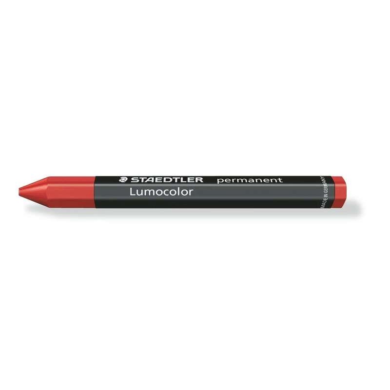 Staedtler Lumocolor Permanent Omnigraph 236 Cera permanente esagonale - Resistente all'acqua - Diametro 12 mm circa - Colore ros