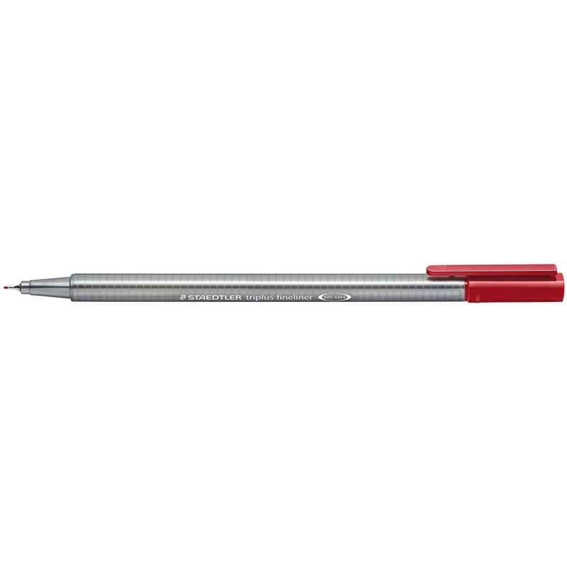 Staedtler Triplus Fineliner 334 Pennarello Punta Fine - Tratto da 0.3 mm - Inchiostro a base d'acqua - Colore carminio scuro
