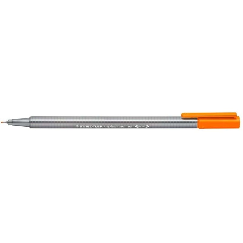 Staedtler Triplus Fineliner 334 Pennarello Punta Fine - Tratto da 0.3 mm - Inchiostro a base d'acqua - Colore Arancione