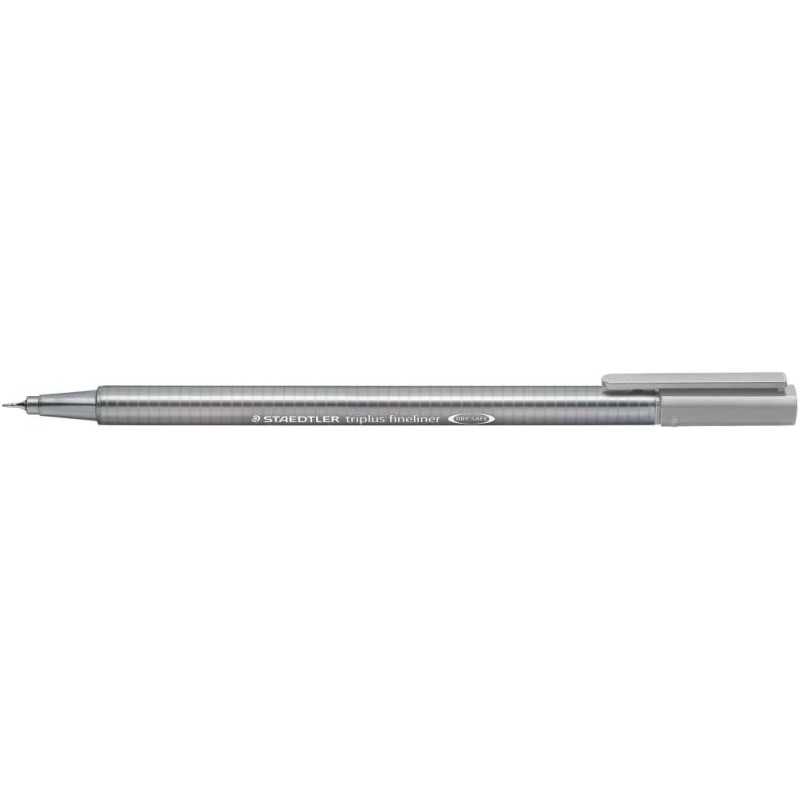 Staedtler Triplus Fineliner 334 Pennarello Punta Fine - Linea da 0.3 mm - Inchiostro a base d'acqua - Colore Grigio Argento