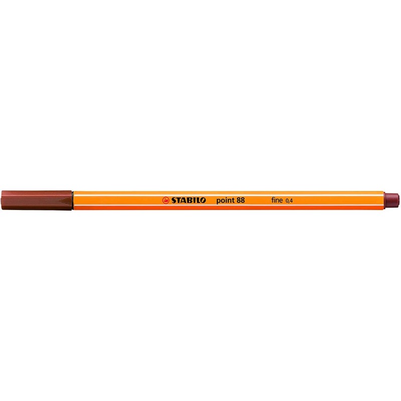 Pennarello Stabilo Point 88 con punta a fibra fine - Tratto da 0.4 mm - Inchiostro a base d'acqua - Colore sanguigno