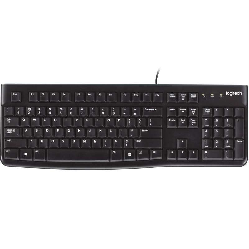 Tastiera USB Logitech K120 - Resistente agli spruzzi d'acqua - Cavo da 1.50 m - Nera