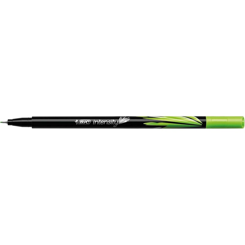 Pennarello Punta Fine Bic Intensity Fine da 0.8 mm - Tratto 0.4 mm - Inchiostro a base d'acqua - Colore Verde Lime