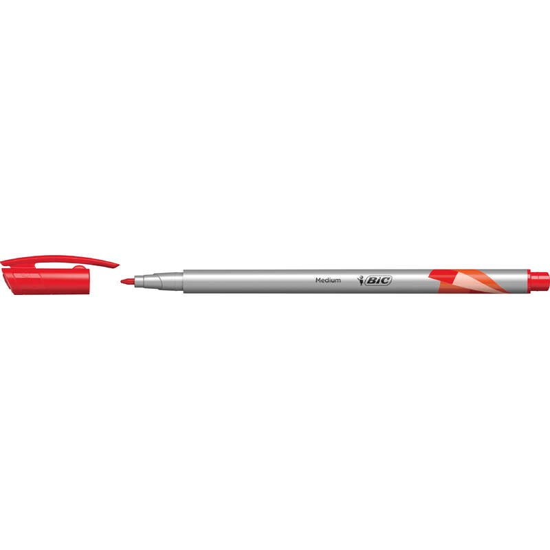 Pennarello punta media Bic Intensity Medium da 0.8 mm - Inchiostro a base d'acqua - Colore rosso