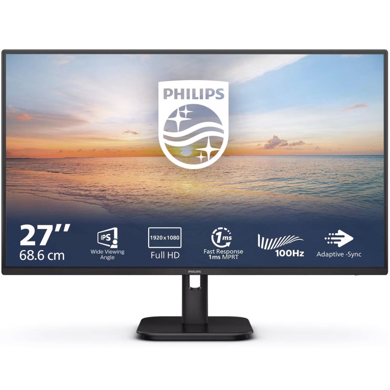 Philips Monitor Led 27 27E1N1100A Full HD IPS 1ms 100Hz Speaker Nero