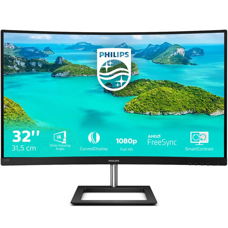 Philips E Line 322E1C/00 LED Monitor Curvo 32 (31.5) Full HD Nero