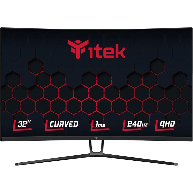 ITEK Monitor GGC 32 Curvo R1500. QHD 2560x1440. VA. 240Hz. 16:9. 1ms. 2xHDMI. 2xDP. HDR 400. Adapt Sync