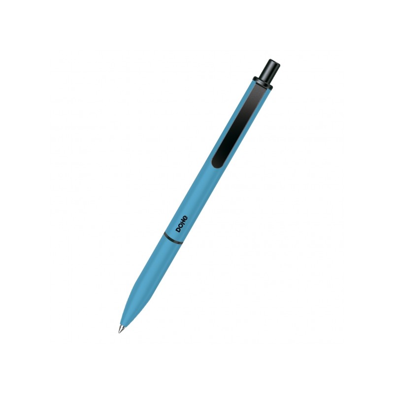 Dohe Elegance Confezione da 4 penne a sfera - Punta fine 0.5 mm - In alluminio - Soft Touch - Colore blu